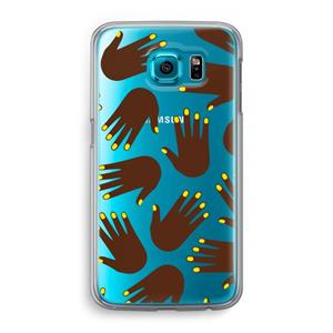 CaseCompany Hands dark: Samsung Galaxy S6 Transparant Hoesje