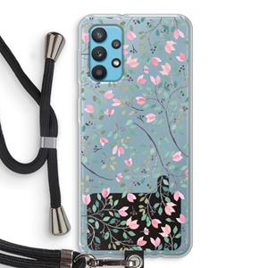 CaseCompany Sierlijke bloemen: Samsung Galaxy A32 4G Transparant Hoesje met koord