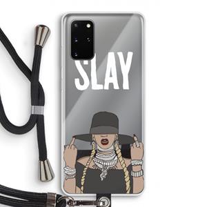 CaseCompany Slay All Day: Samsung Galaxy S20 Plus Transparant Hoesje met koord