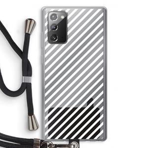 CaseCompany Strepen zwart-wit: Samsung Galaxy Note 20 / Note 20 5G Transparant Hoesje met koord