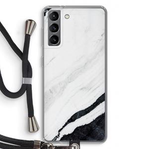 CaseCompany Elegante marmer: Samsung Galaxy S21 Transparant Hoesje met koord