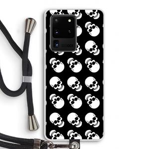 CaseCompany Musketon Skulls: Samsung Galaxy S20 Ultra Transparant Hoesje met koord