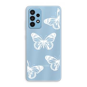 CaseCompany White butterfly: Samsung Galaxy A52 Transparant Hoesje