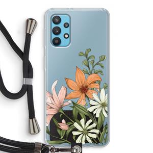 CaseCompany Floral bouquet: Samsung Galaxy A32 4G Transparant Hoesje met koord