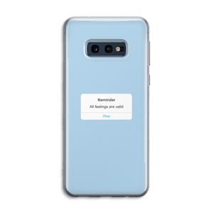 CaseCompany Reminder: Samsung Galaxy S10e Transparant Hoesje