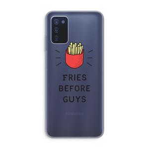CaseCompany Fries before guys: Samsung Galaxy A03s Transparant Hoesje