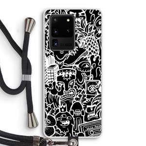 CaseCompany Vexx Black Mixtape: Samsung Galaxy S20 Ultra Transparant Hoesje met koord