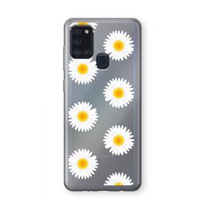 CaseCompany Margrietjes: Samsung Galaxy A21s Transparant Hoesje