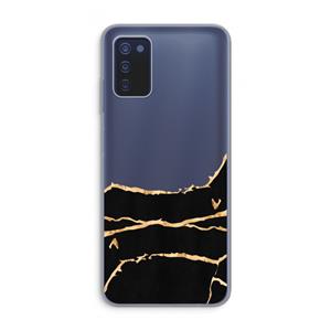CaseCompany Gouden marmer: Samsung Galaxy A03s Transparant Hoesje