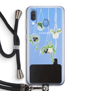 CaseCompany Hang In There: Samsung Galaxy A40 Transparant Hoesje met koord