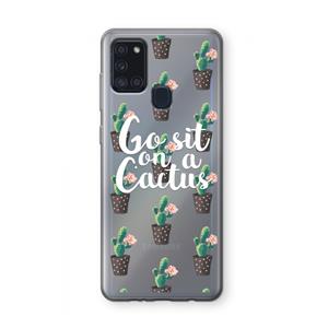 CaseCompany Cactus quote: Samsung Galaxy A21s Transparant Hoesje