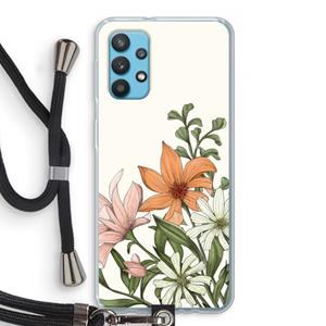 CaseCompany Floral bouquet: Samsung Galaxy A32 4G Transparant Hoesje met koord