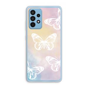 CaseCompany White butterfly: Samsung Galaxy A52 Transparant Hoesje