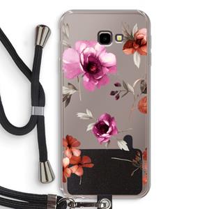 CaseCompany Geschilderde bloemen: Samsung Galaxy J4 Plus Transparant Hoesje met koord