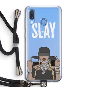 CaseCompany Slay All Day: Samsung Galaxy A40 Transparant Hoesje met koord