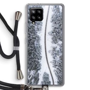 CaseCompany Snøfall: Samsung Galaxy A42 5G Transparant Hoesje met koord
