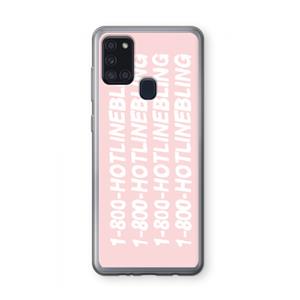 CaseCompany Hotline bling pink: Samsung Galaxy A21s Transparant Hoesje