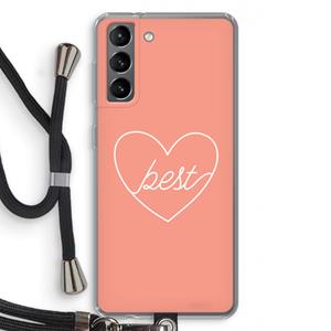 CaseCompany Best heart: Samsung Galaxy S21 Transparant Hoesje met koord