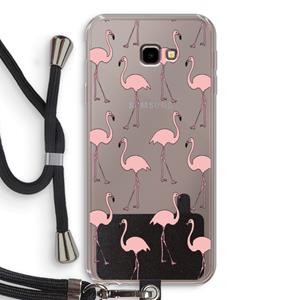 CaseCompany Anything Flamingoes: Samsung Galaxy J4 Plus Transparant Hoesje met koord
