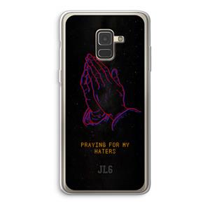 CaseCompany Praying For My Haters: Samsung Galaxy A8 (2018) Transparant Hoesje