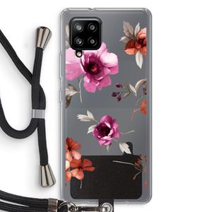 CaseCompany Geschilderde bloemen: Samsung Galaxy A42 5G Transparant Hoesje met koord