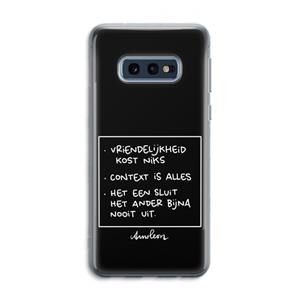 CaseCompany Mijn Motto's: Samsung Galaxy S10e Transparant Hoesje
