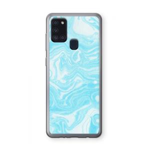 CaseCompany Waterverf blauw: Samsung Galaxy A21s Transparant Hoesje