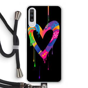 CaseCompany Melts My Heart: Samsung Galaxy A70 Transparant Hoesje met koord