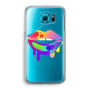 CaseCompany Lip Palette: Samsung Galaxy S6 Transparant Hoesje