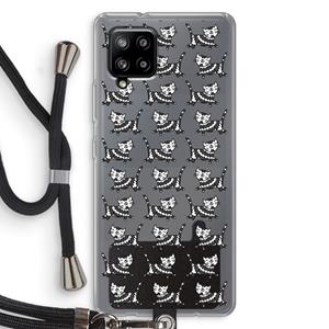CaseCompany Zwarte poes: Samsung Galaxy A42 5G Transparant Hoesje met koord