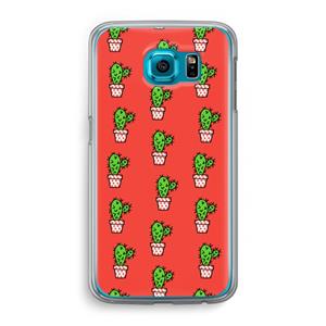 CaseCompany Mini cactus: Samsung Galaxy S6 Transparant Hoesje