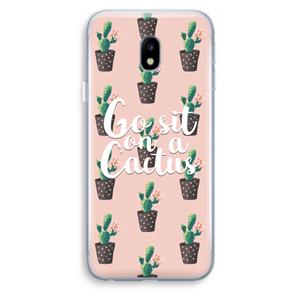 CaseCompany Cactus quote: Samsung Galaxy J3 (2017) Transparant Hoesje