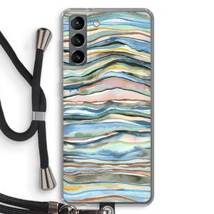 CaseCompany Watercolor Agate: Samsung Galaxy S21 Transparant Hoesje met koord