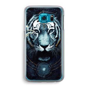 CaseCompany Darkness Tiger: Samsung Galaxy S6 Transparant Hoesje