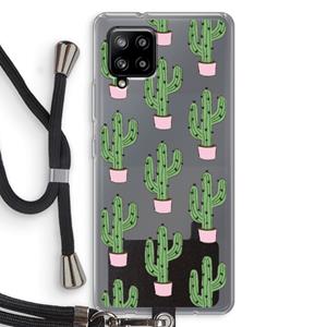 CaseCompany Cactus Lover: Samsung Galaxy A42 5G Transparant Hoesje met koord