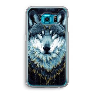 CaseCompany Darkness Wolf: Samsung Galaxy S6 Transparant Hoesje