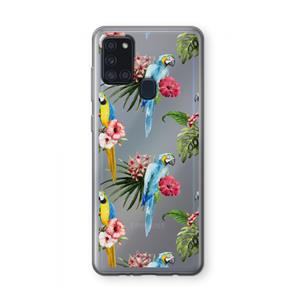 CaseCompany Kleurrijke papegaaien: Samsung Galaxy A21s Transparant Hoesje