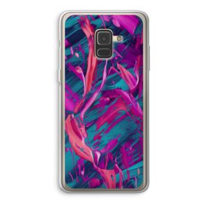 CaseCompany Pink Clouds: Samsung Galaxy A8 (2018) Transparant Hoesje