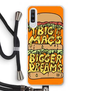 CaseCompany Big Macs Bigger Dreams: Samsung Galaxy A70 Transparant Hoesje met koord