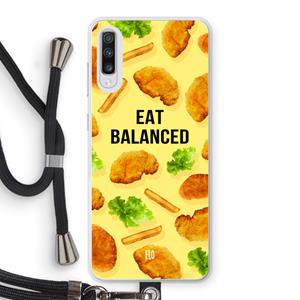 CaseCompany Eat Balanced: Samsung Galaxy A70 Transparant Hoesje met koord
