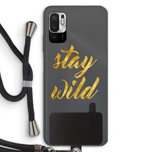 CaseCompany Stay wild: Xiaomi Redmi Note 10 5G Transparant Hoesje met koord