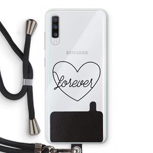 CaseCompany Forever heart black: Samsung Galaxy A70 Transparant Hoesje met koord