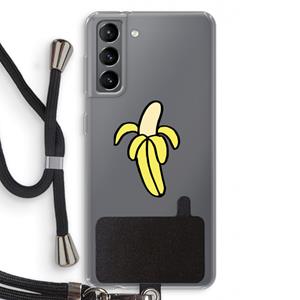 CaseCompany Banana: Samsung Galaxy S21 Transparant Hoesje met koord