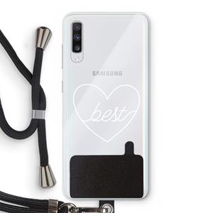 CaseCompany Best heart pastel: Samsung Galaxy A70 Transparant Hoesje met koord