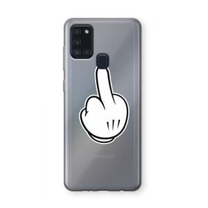 CaseCompany Middle finger white: Samsung Galaxy A21s Transparant Hoesje