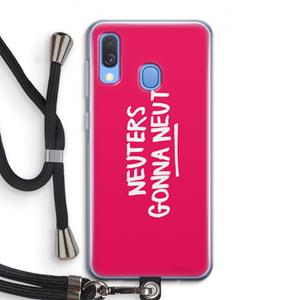 CaseCompany Neuters (roze): Samsung Galaxy A40 Transparant Hoesje met koord