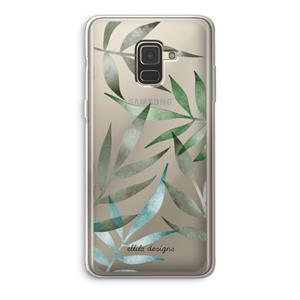 CaseCompany Tropical watercolor leaves: Samsung Galaxy A8 (2018) Transparant Hoesje