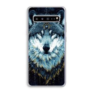 CaseCompany Darkness Wolf: Samsung Galaxy S10 5G Transparant Hoesje