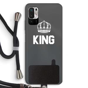 CaseCompany King zwart: Xiaomi Redmi Note 10 5G Transparant Hoesje met koord
