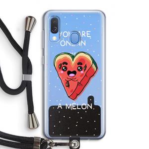 CaseCompany One In A Melon: Samsung Galaxy A40 Transparant Hoesje met koord